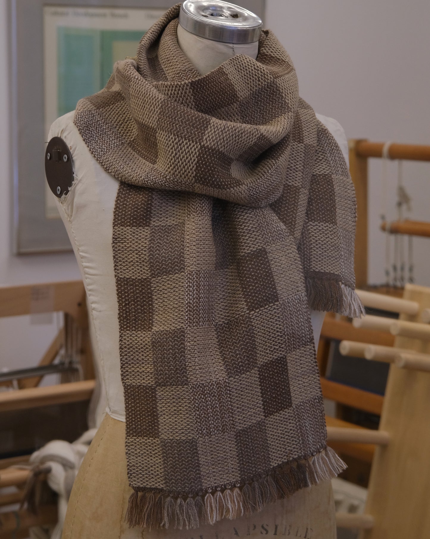 Foulard tissé à carreaux