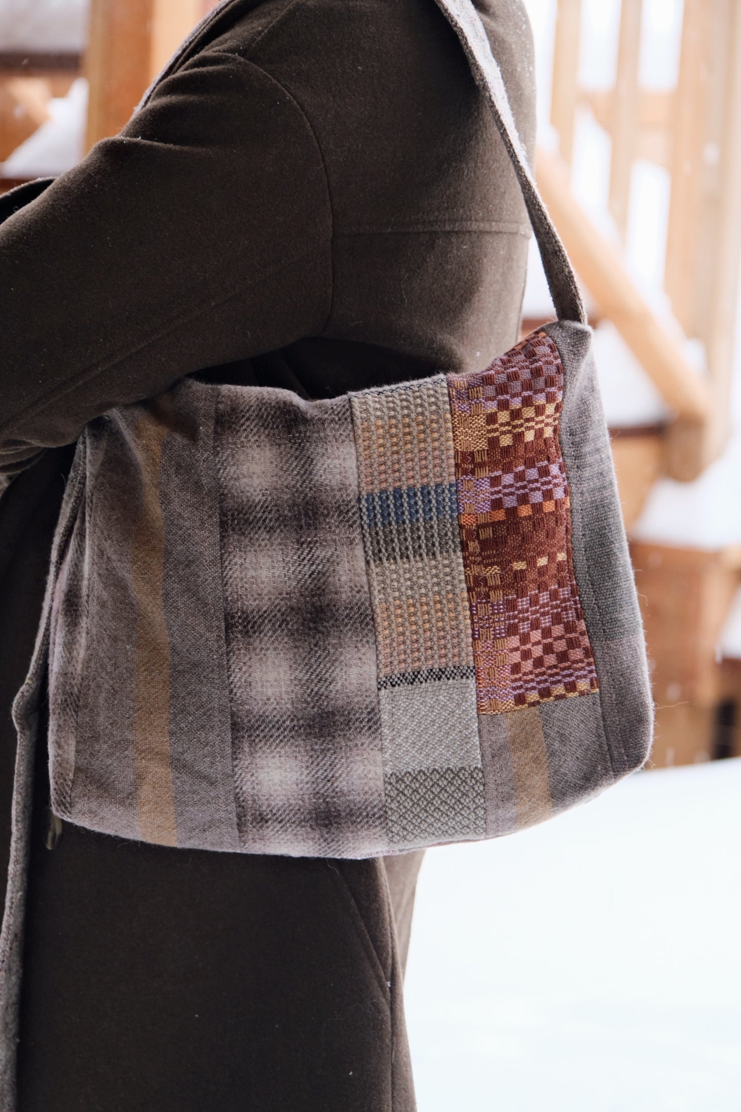 Woven patchwork bag