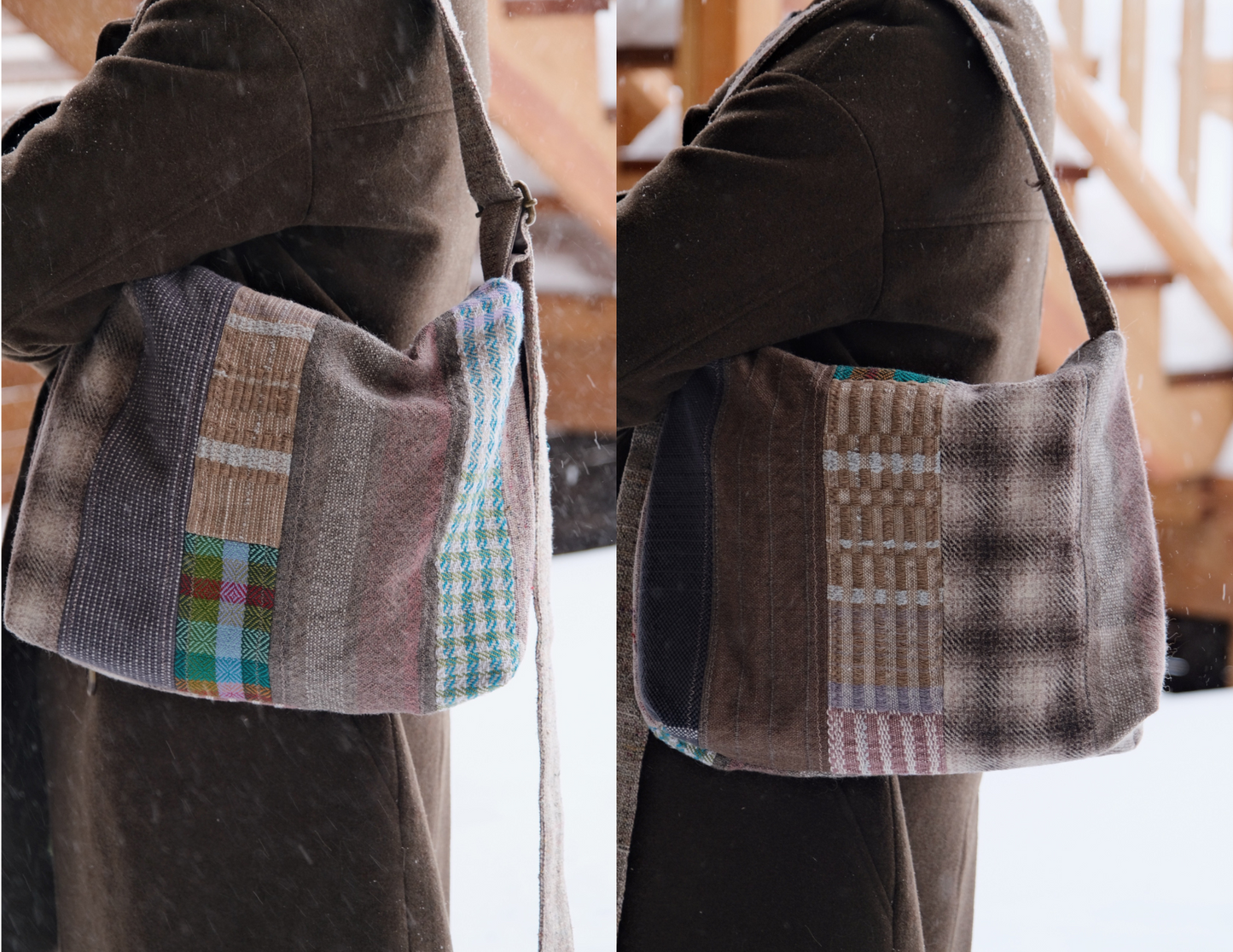 Woven patchwork bag
