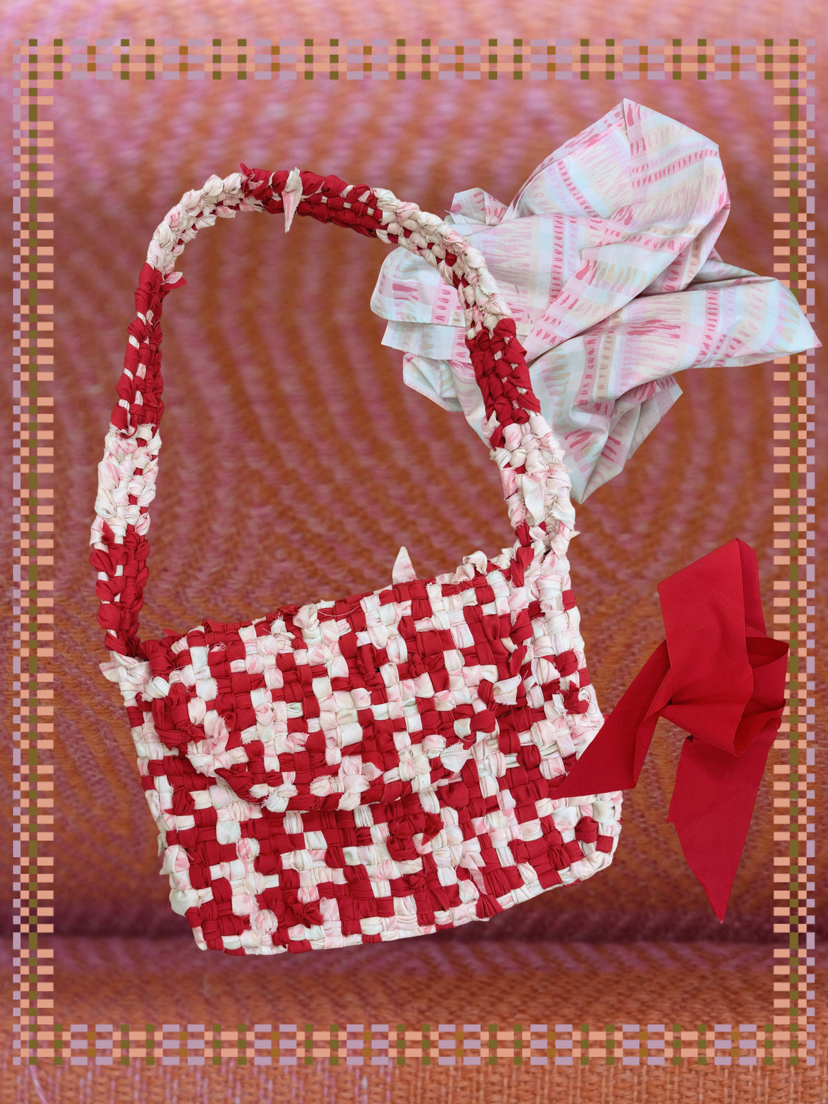 Atelier de tissage - sac messager en textiles revalorisés
